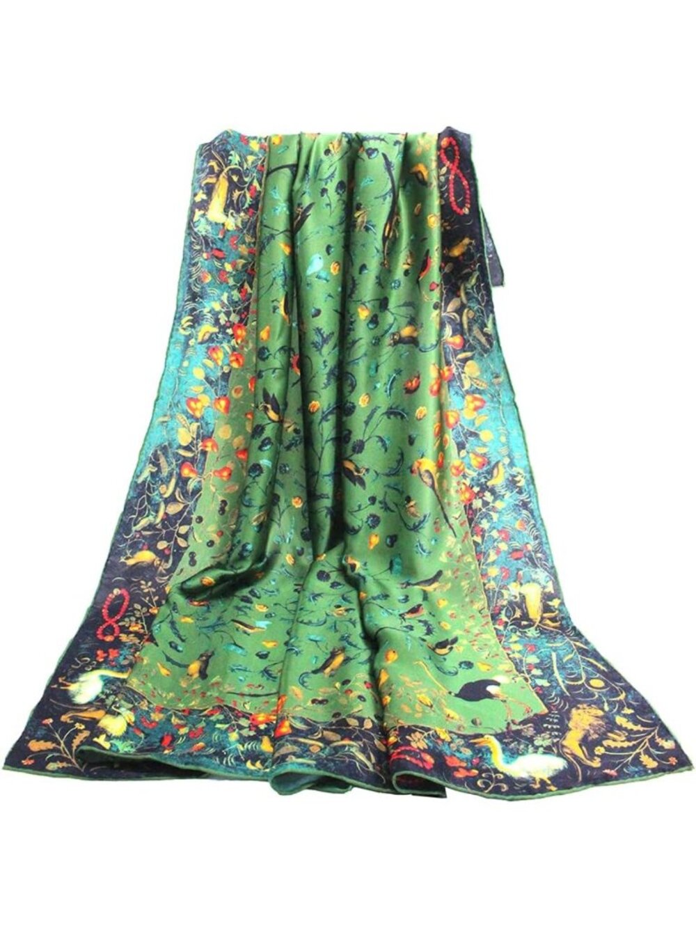 Luxurious 100% Silk Scarf - Large Square Shawl & Hair Wrap - Perfect Gift!